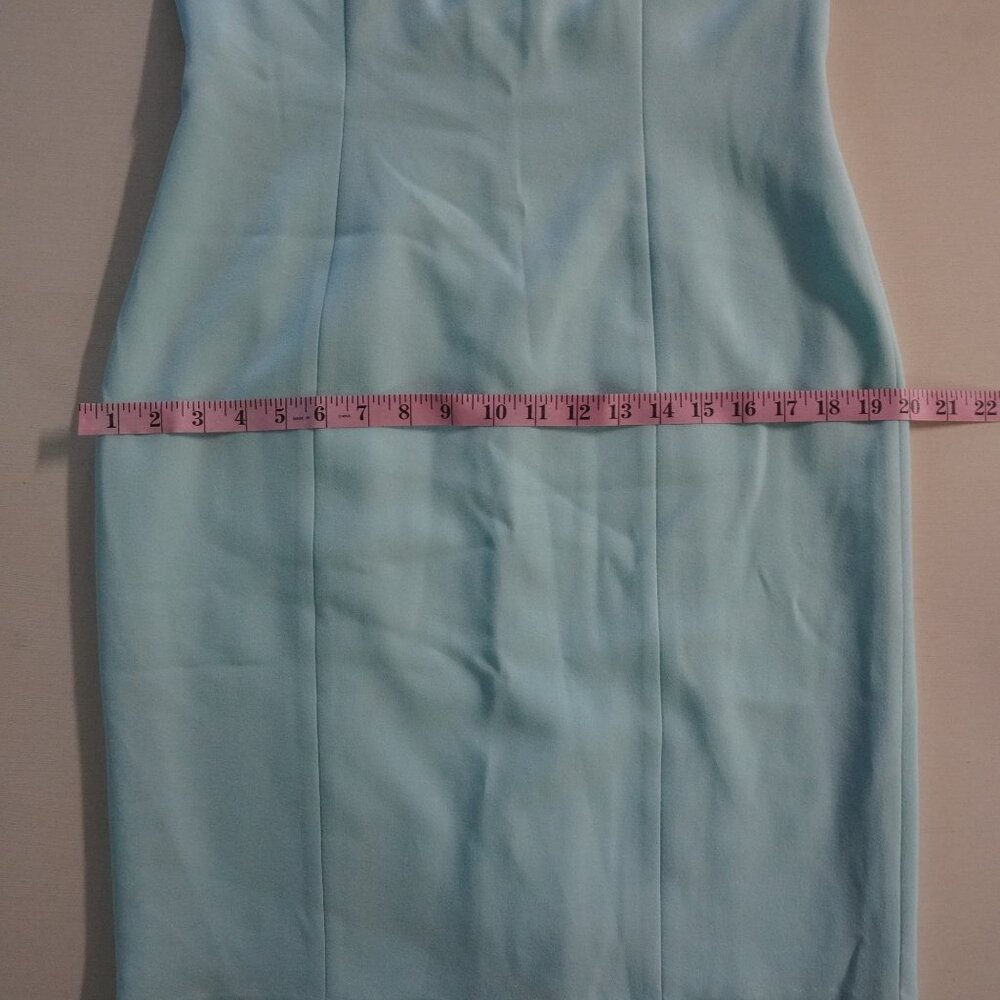 NWT Kasper Size 6 Light Blue Pencil Sheath Dress Square neck Sleeveless - Picture 7 of 8